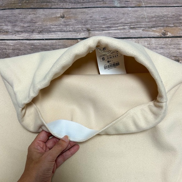 Zara Ivory Felted Pull On Elastic Waistband Asymmetrical Midi Skirt Small NWT - Picture 11 of 14